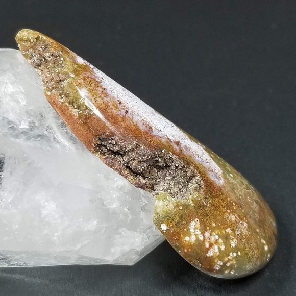 Large Drilled Ocean Jasper with Druzy * 56.70 x 24.92 x 6.87mm - Picture 14 of 16